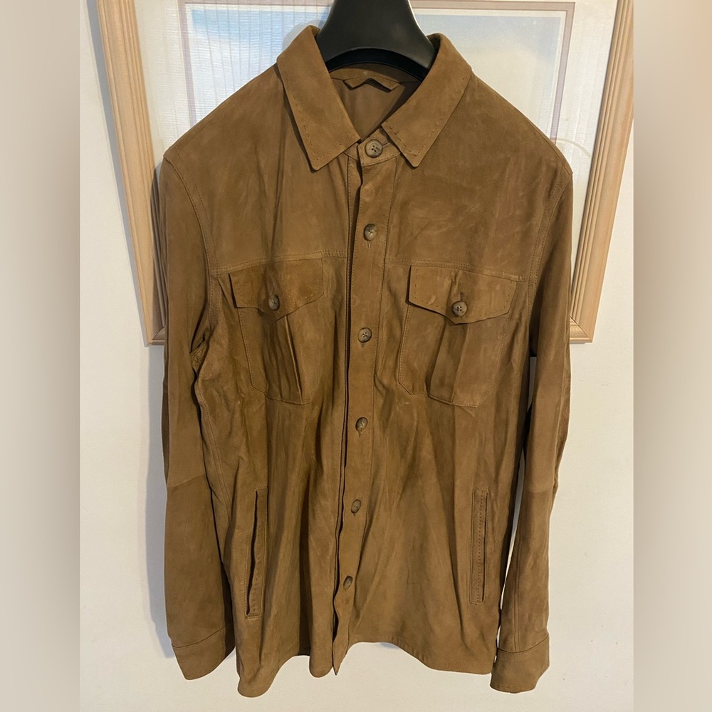 Massimo Dutti Ochre Suede Shirt Jacket